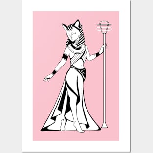 Bastet Egyptian Cat Goddess Posters and Art